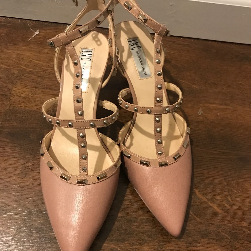 INC Toe Studded Kitten Heel