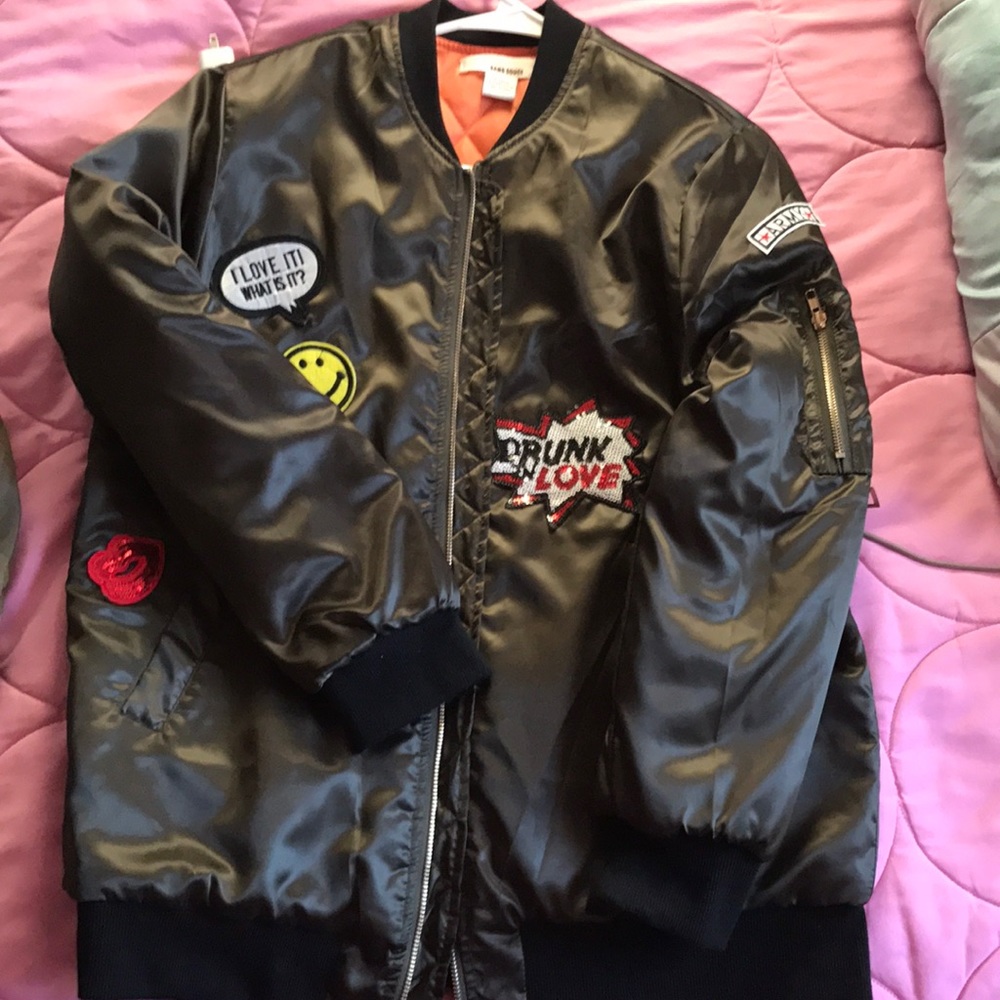 Juniors green bomber jacket