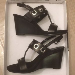 Nine West Black Wedge Sandal