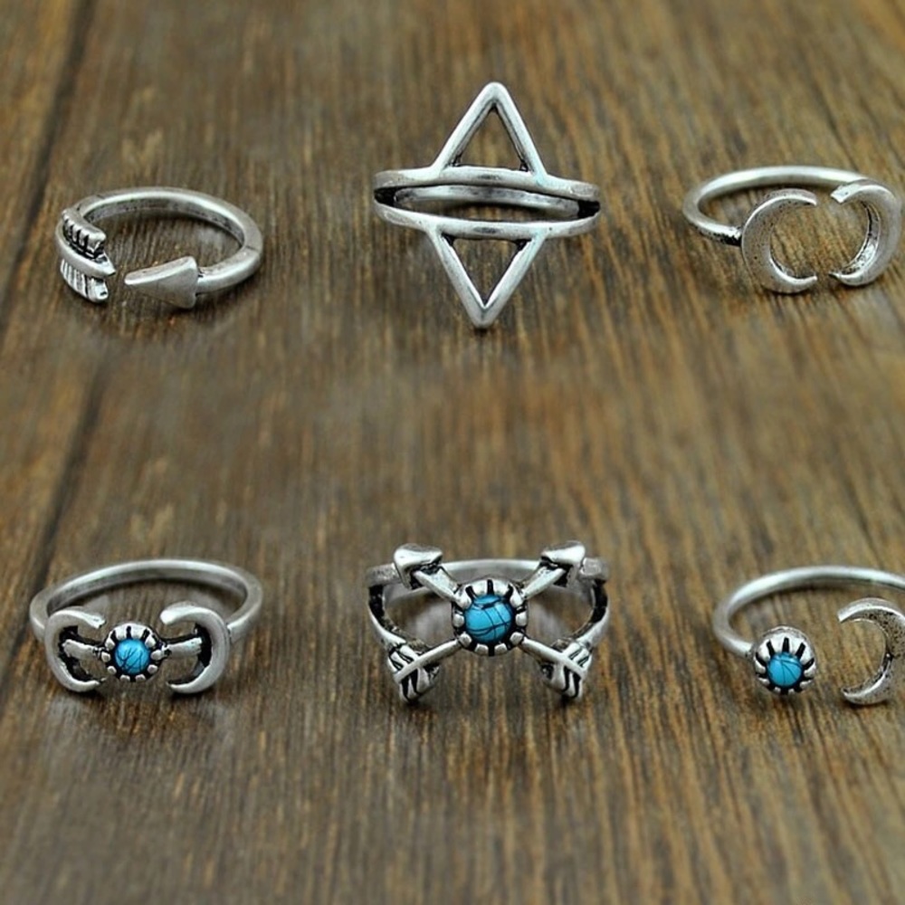 6 piece festival boho rings🌈 - Picture 2 of 4