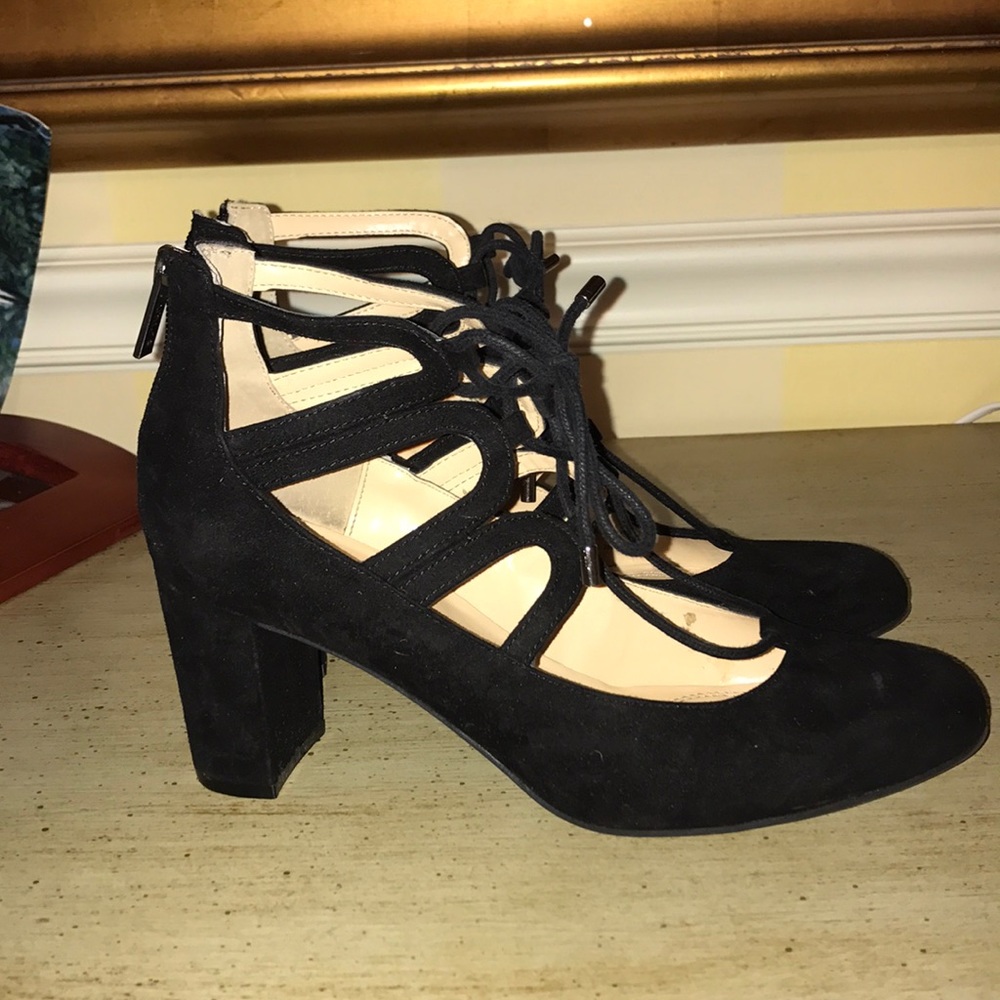 wintery black heels