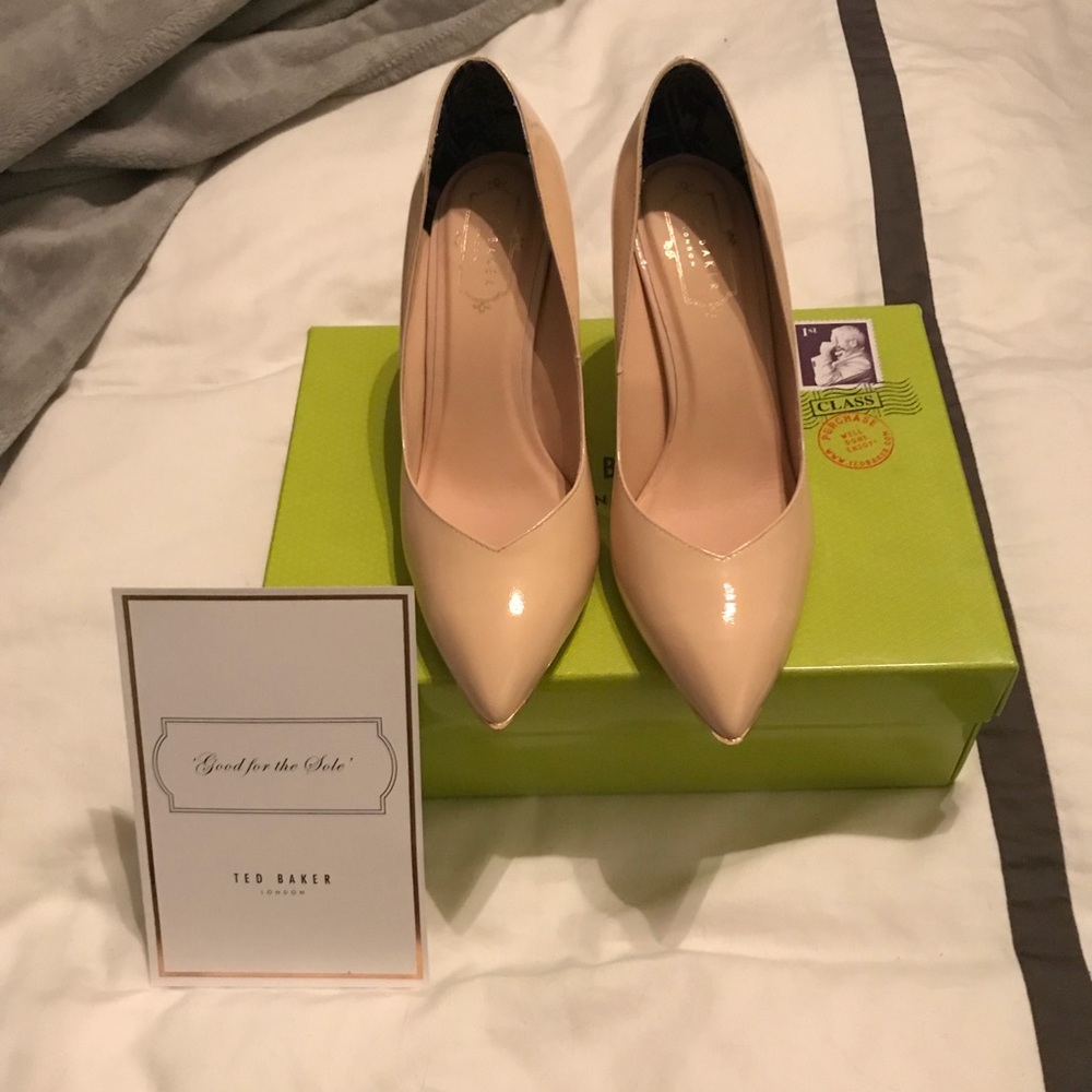 Ted Baker Monirra Nude Patent Leather Pumps Heels