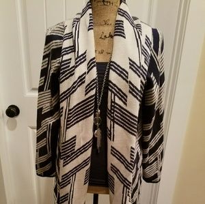 NWT large heavyweight Alfani cardigan blue white