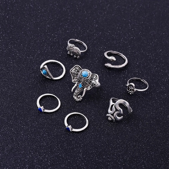 8 piece boho elephant rings🌈✌🏻️🌸✨ - Picture 4 of 4