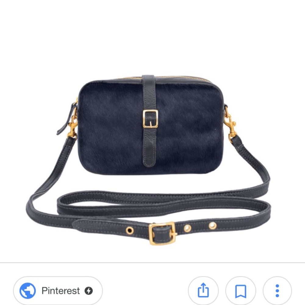 Clare V Crossbody in Navy Ponyhair