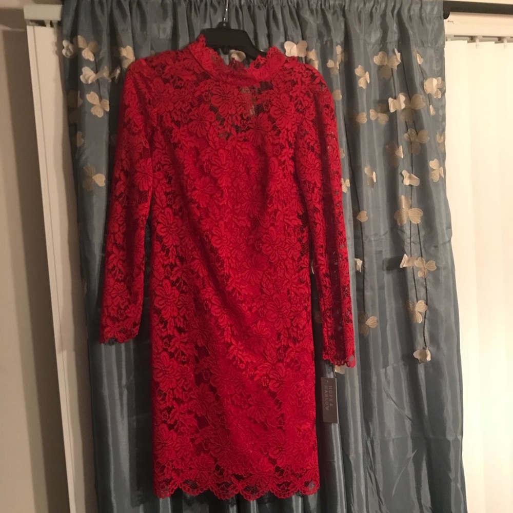 Red lace dress....