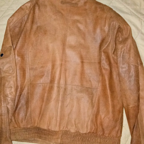 Mens brown leather jacket, XL weathered nicely - Picture 4 of 4