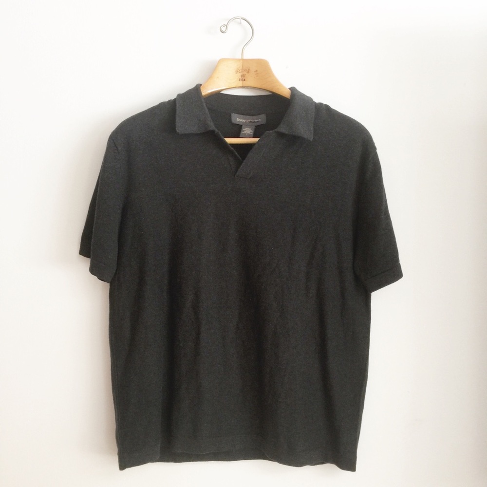 NWT Banana Republic Knit Collared Gray Shirt