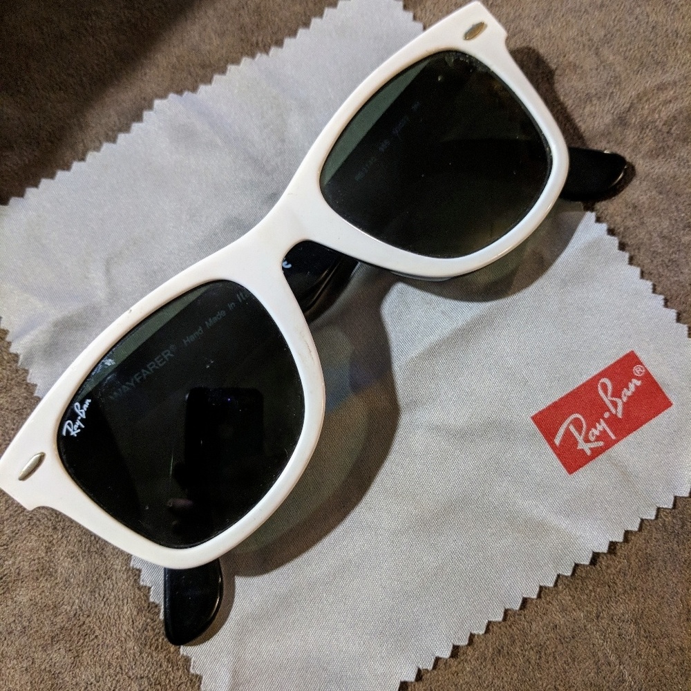 White Ray-Ban Wayfair sunglasses