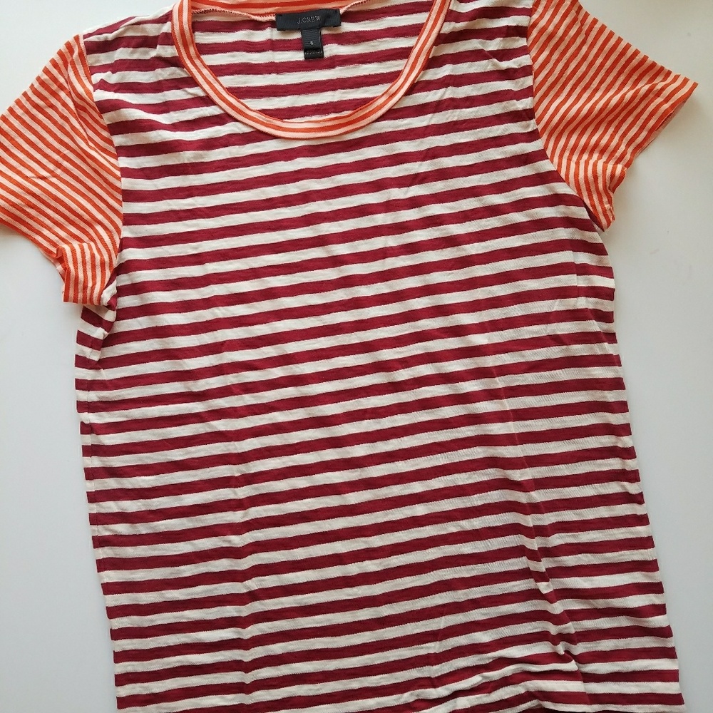 J Crew Vintage Cotton Mixed-Stripe Tee