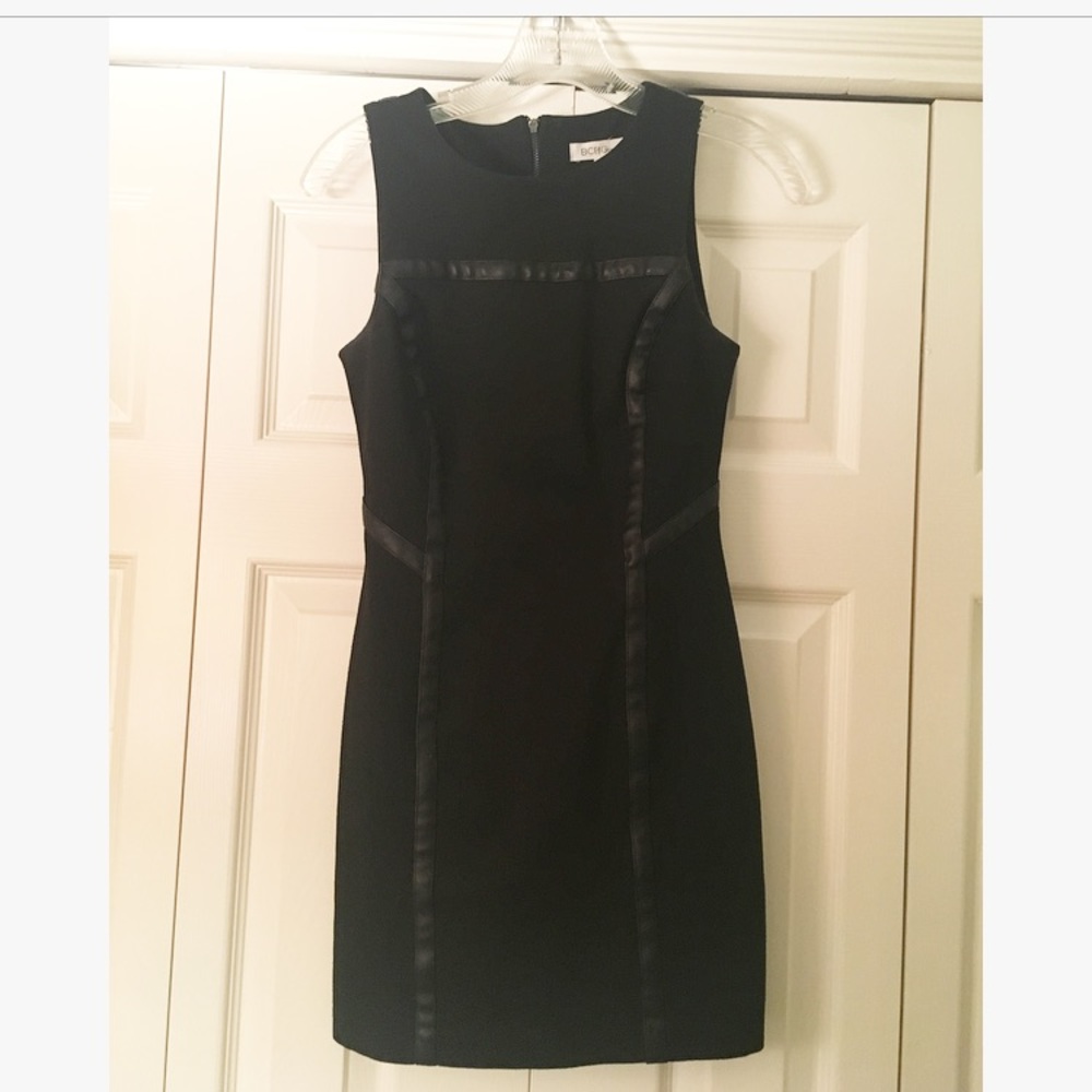 Black BCBG Mini Dress with Leather