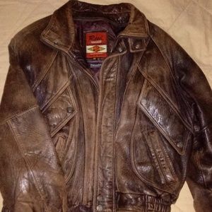Dark brown Reed mans leather jacket nicely weathed