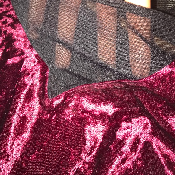 RED VELVET CRUSH DRESS - Picture 2 of 3