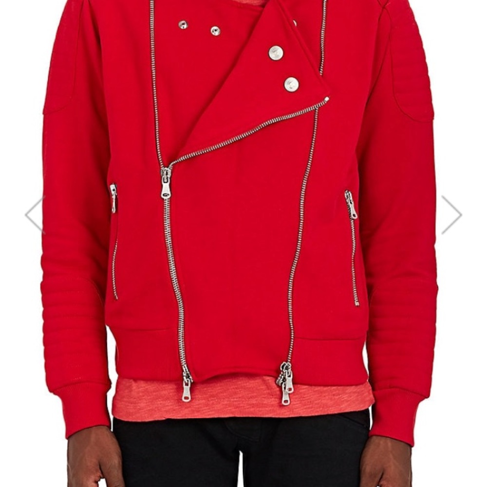 SOLD Men’s Pierre Balmain Quilted Moto Sweater - Picture 6 of 7