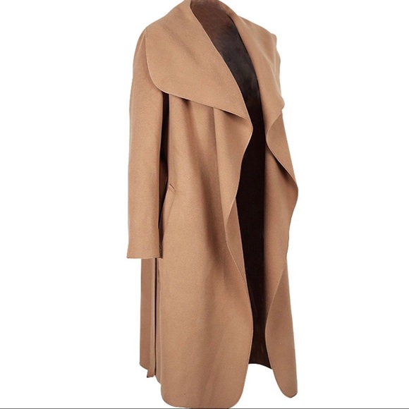 ‘Shay’ Open Front Khaki Trench Coat - Picture 3 of 5