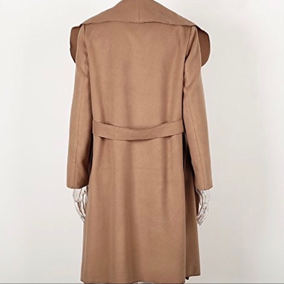 ‘Shay’ Open Front Khaki Trench Coat - Picture 4 of 5