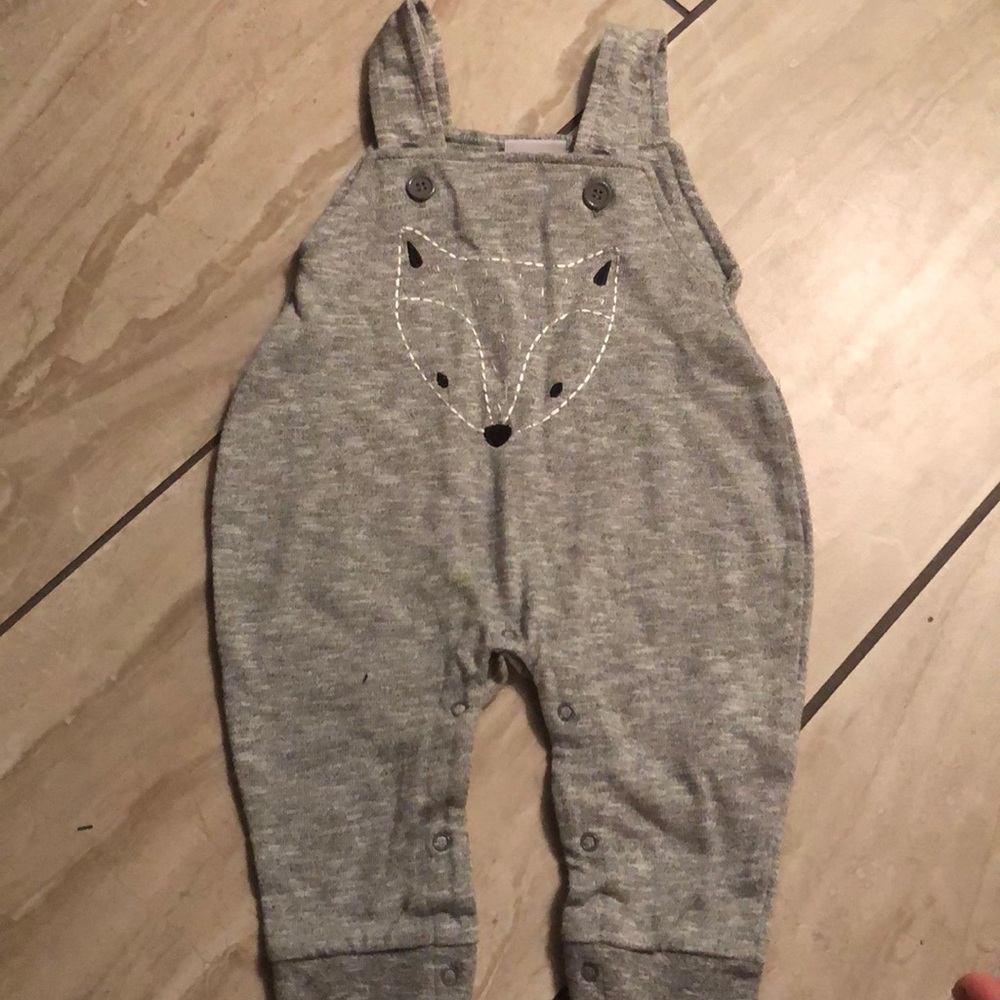 Grey overall  and shirt 6montha