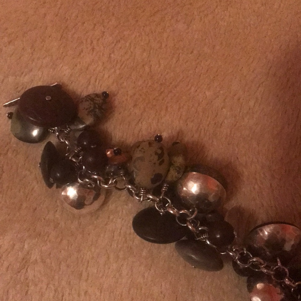 Silpada bracelet, sterling with beads and stones.