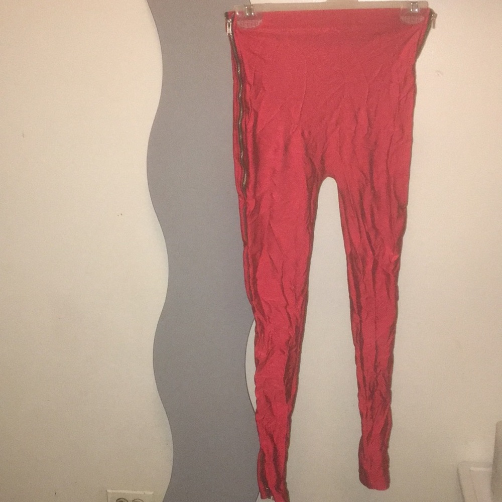 American Apparel high waist zipper leggings