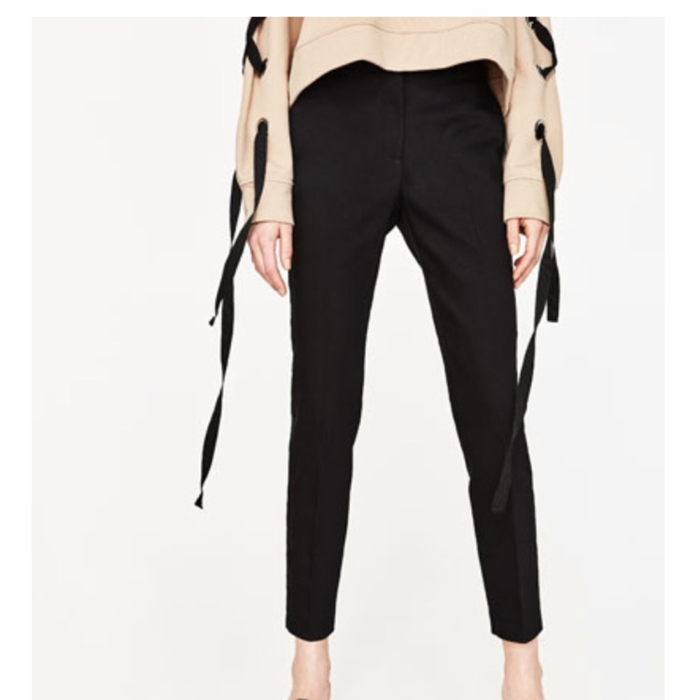 Zara Black Stretch Waist Skinny Trouser Size Small