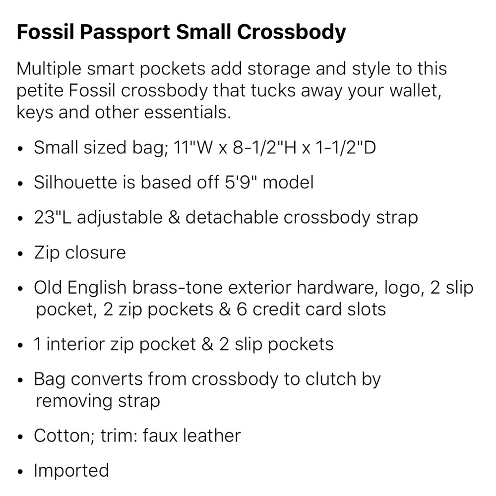 Fossil Passport Small Crossbody - Picture 2 of 8