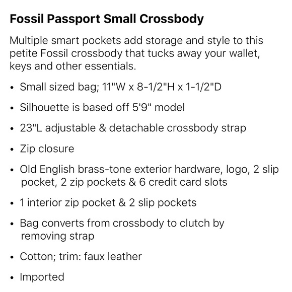 Fossil Passport Small Crossbody - Picture 2 of 8