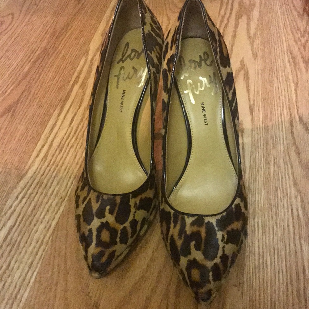Pony hair leopard print heels