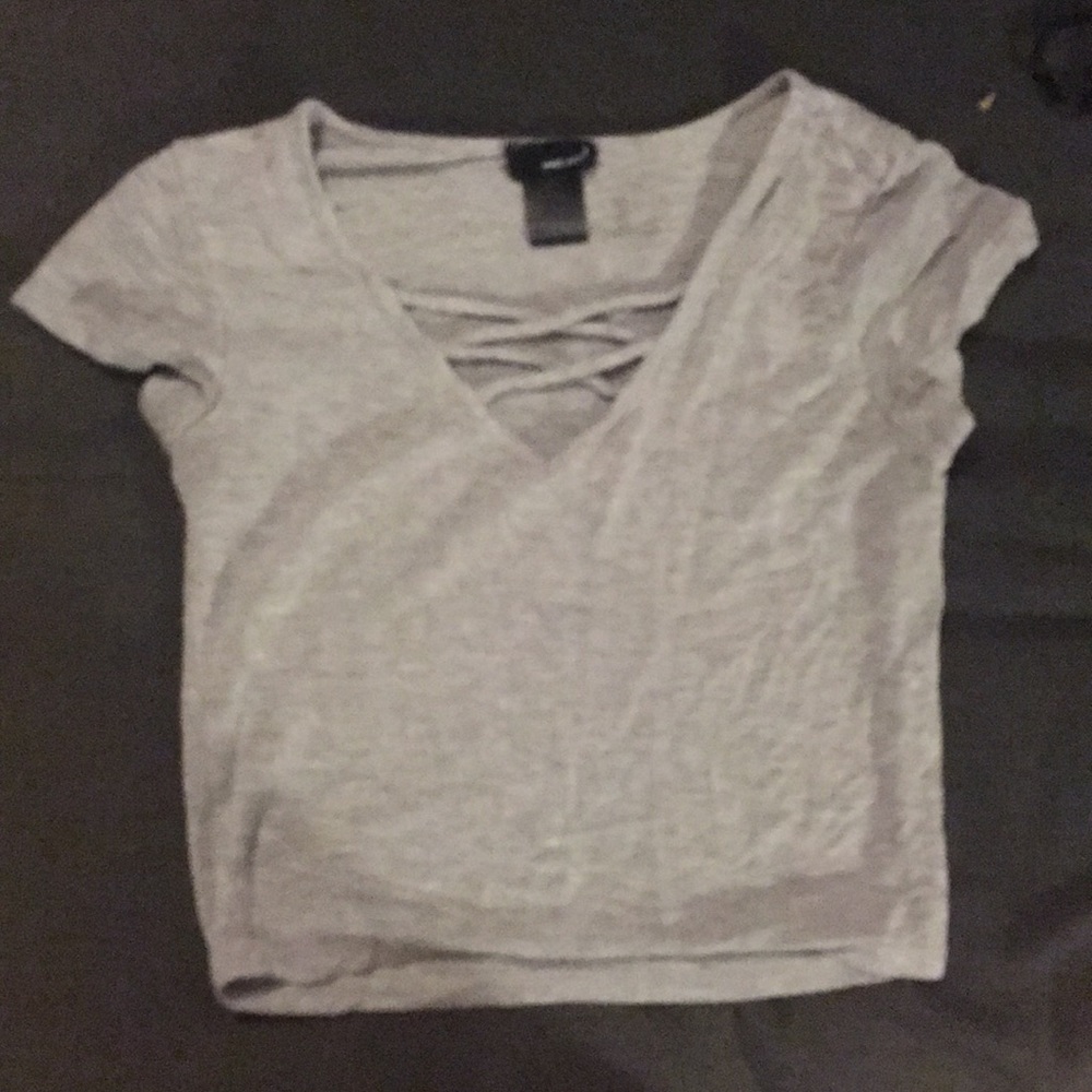 Grey crop top from wet seal