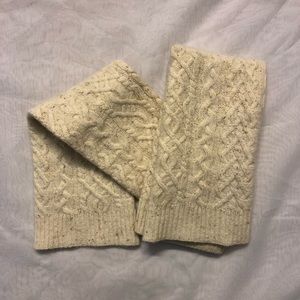 Wool Cable Knit Leg Warmers - Heather Cream