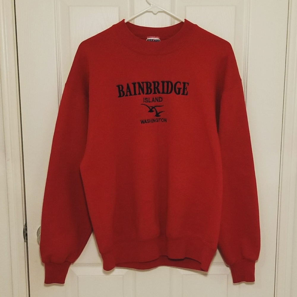 Bainbridge Island, WA Red Crewneck Sweatshirt