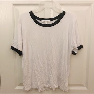 Lime Blue Simple Ringer Tee