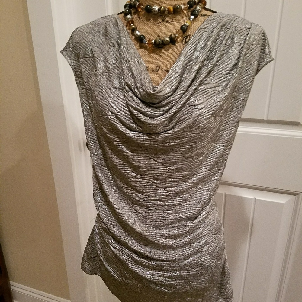 NWT Calvin Klein cap sleeve gathered on one side.