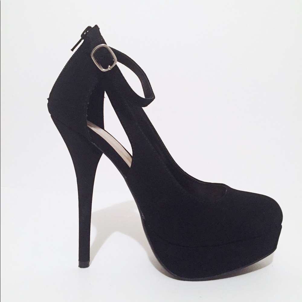 Sexy Ankle Buckle Platform Stiletto Dress Pumps