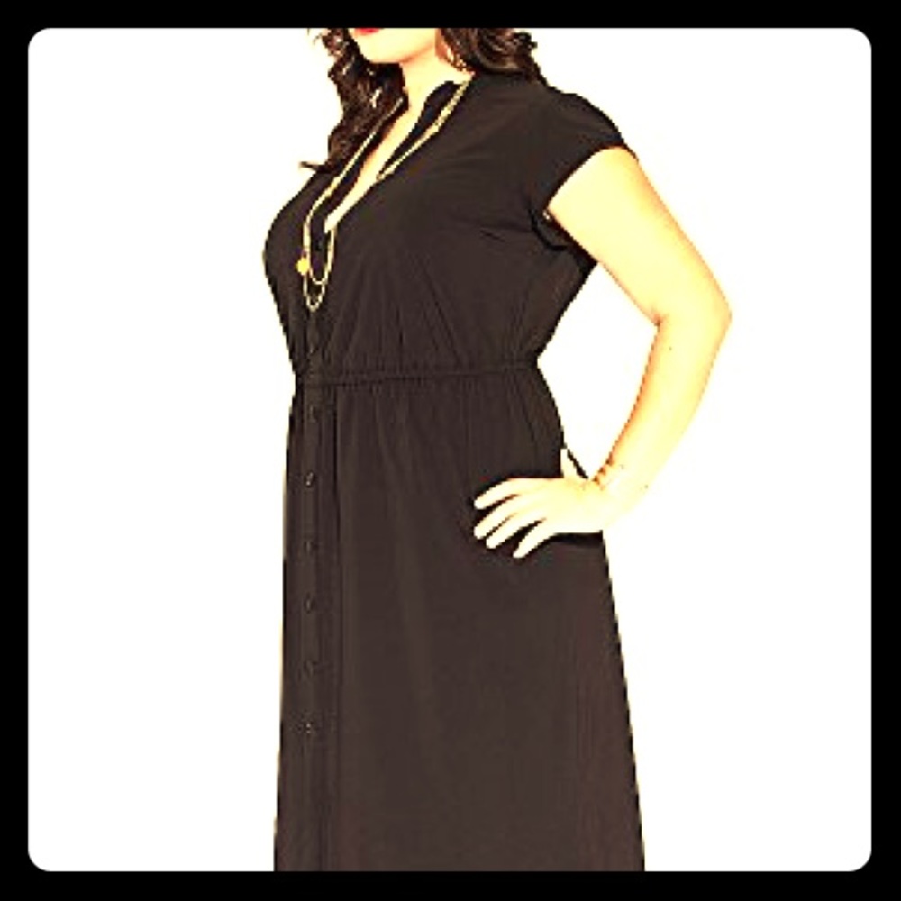 Igigi plus size maxi black shirt dress 18/20