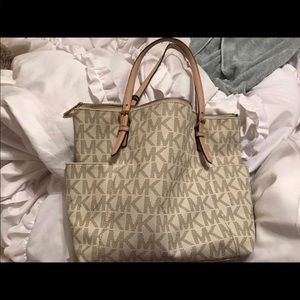 michael kors white tote bag