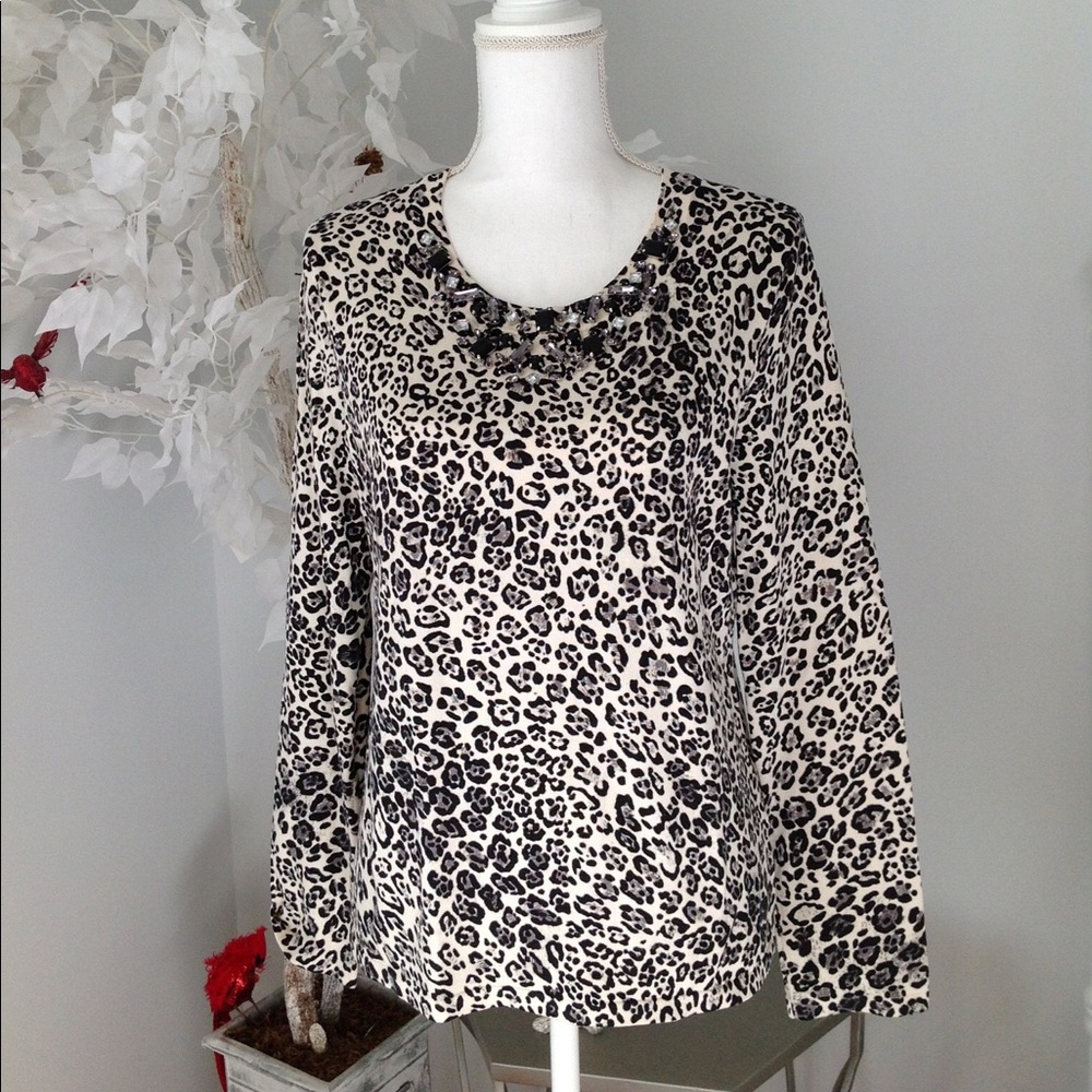 Jones of NY Jeweled neck sweater