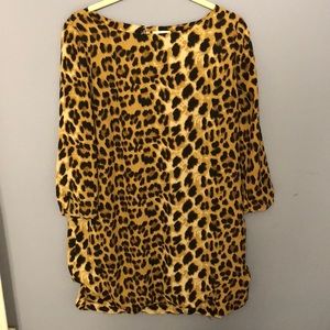 Leopard print shift dress