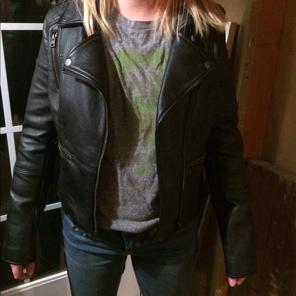 Black leather jacket