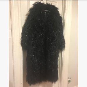 Vintage medium lip service faux fur sparkle black