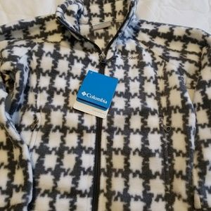 Girls Sz 6 Columbia Coat Gray / White Houndstootj