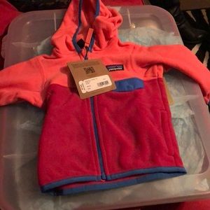 Baby girl Patagonia Hoodie- PEACH , PINK , BLUE
