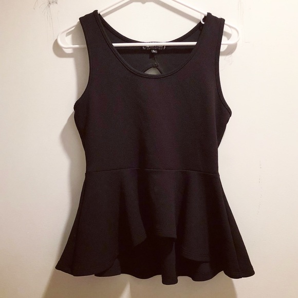 What’s Hot Tops - Classic black dressy peplum tank top
