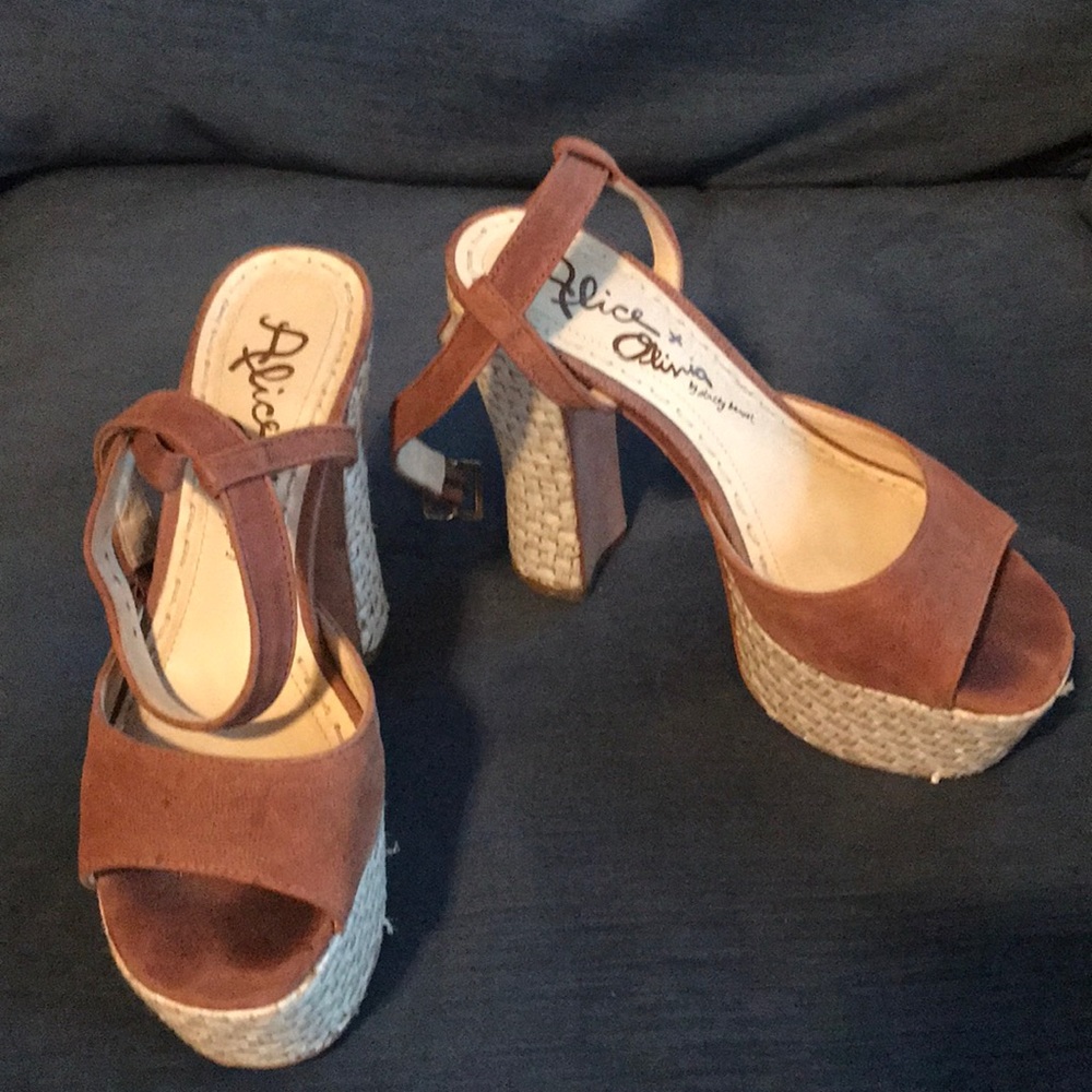 Alice & Olivia Brown Platform Shoes