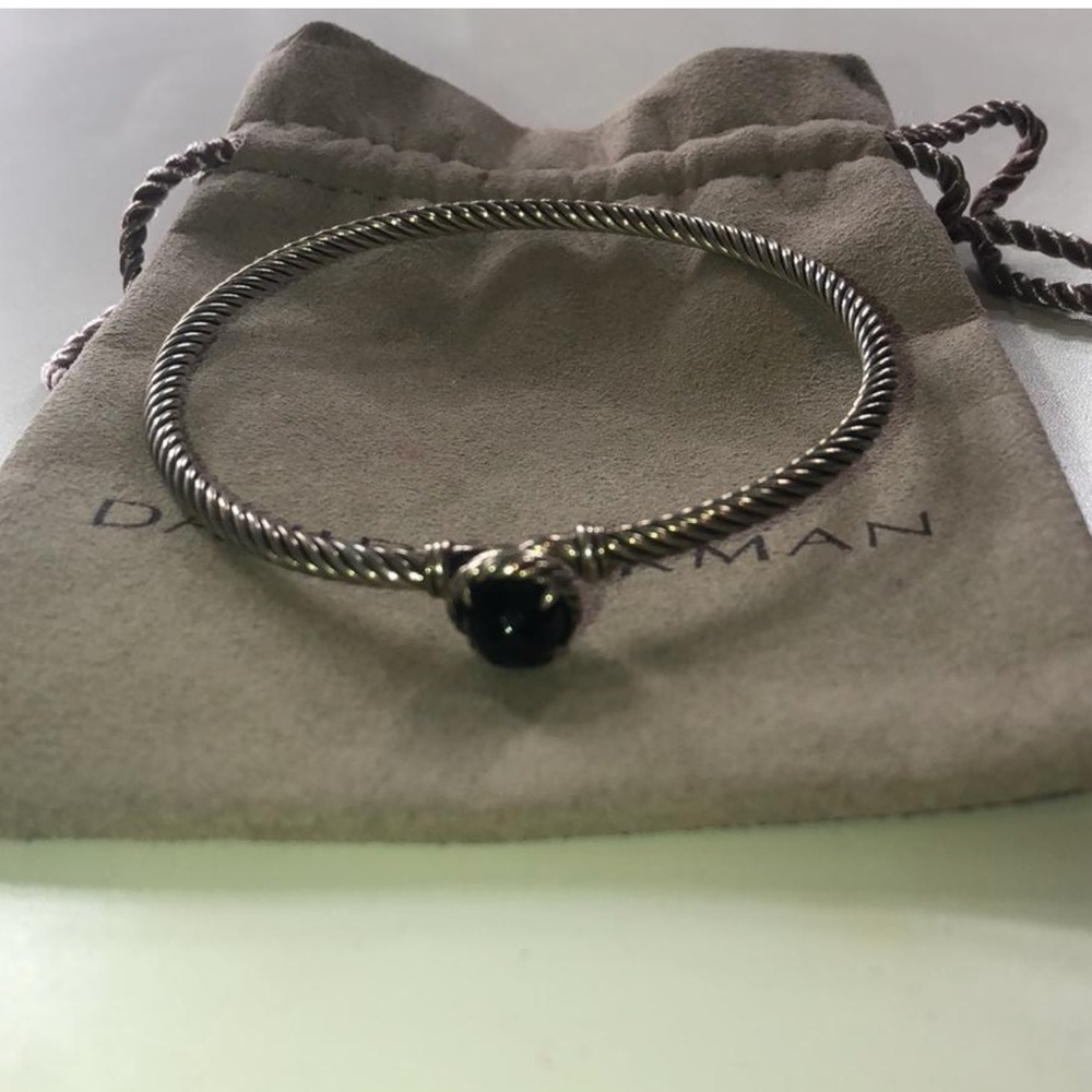 Cable Bangle Sterling with Pearl Chatelaine