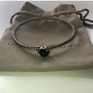 Cable Bangle Sterling with Pearl Chatelaine