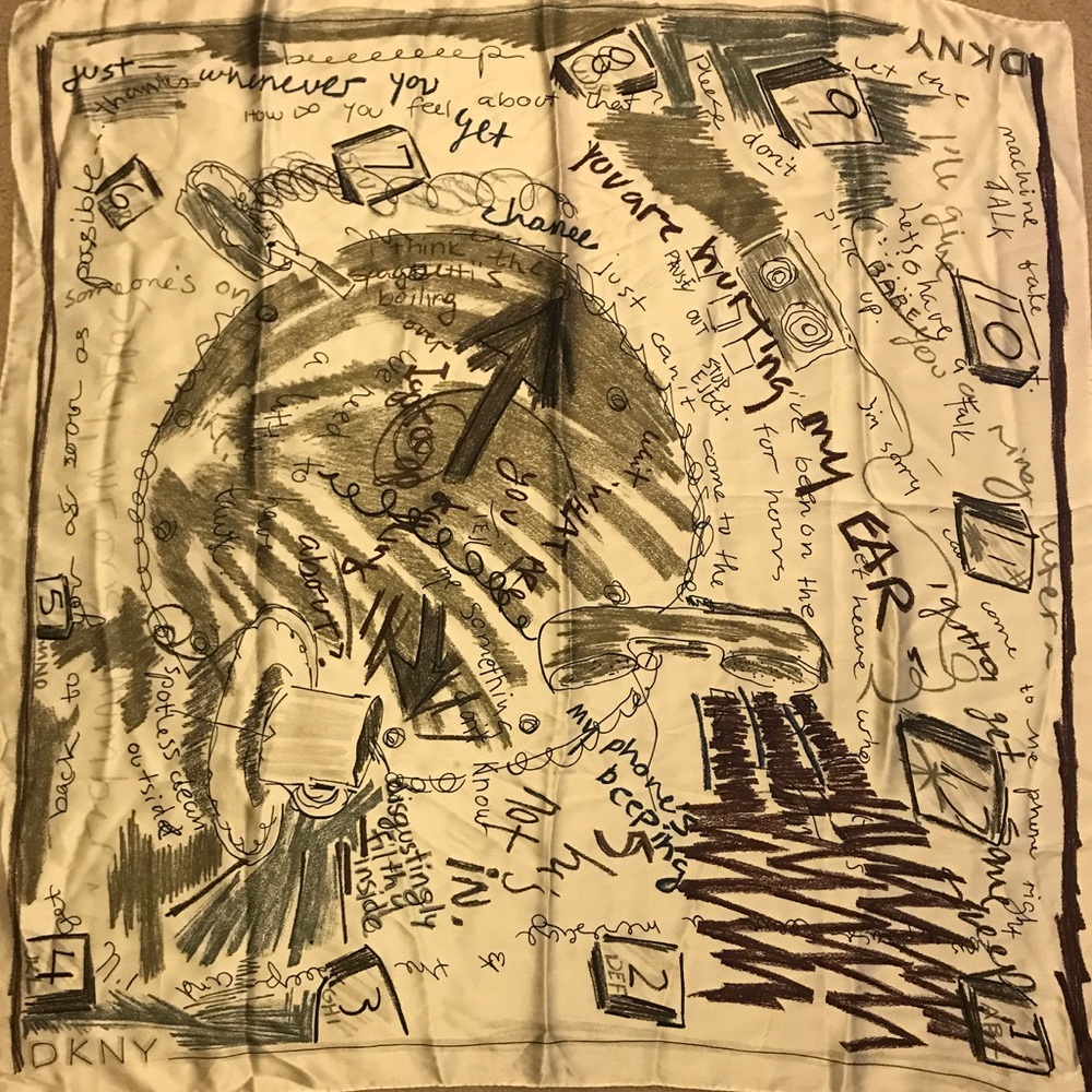 DKNY Silk Graffiti Scarf