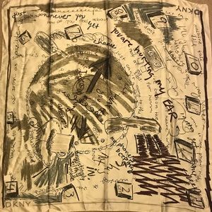 DKNY Silk Graffiti Scarf