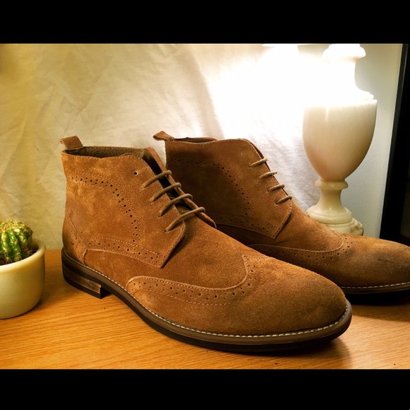 Bruno Marc New York lace up suede boots. Tan - Picture 2 of 3