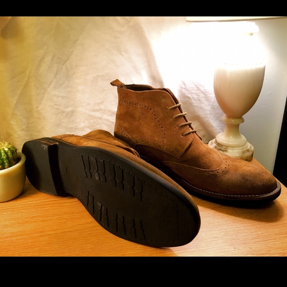 Bruno Marc New York lace up suede boots. Tan - Picture 3 of 3