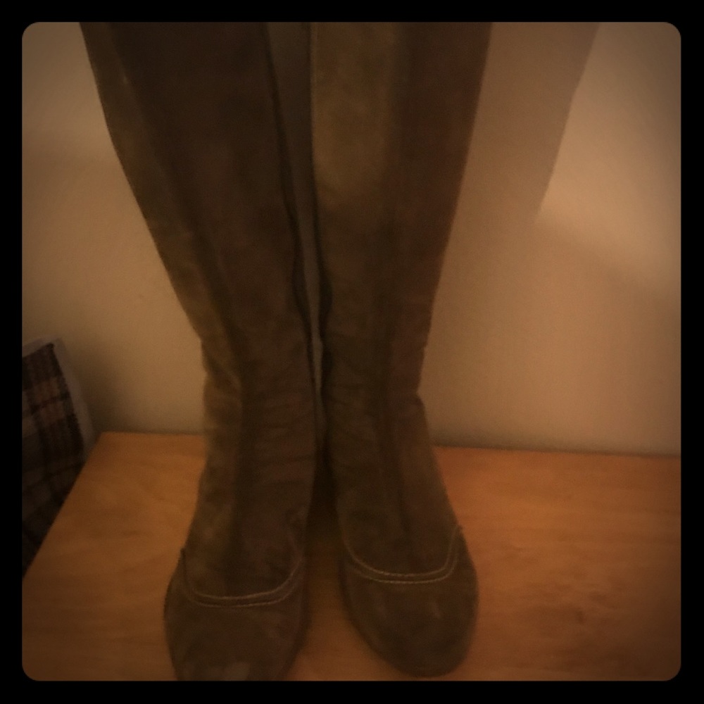 taupe suede tall boots